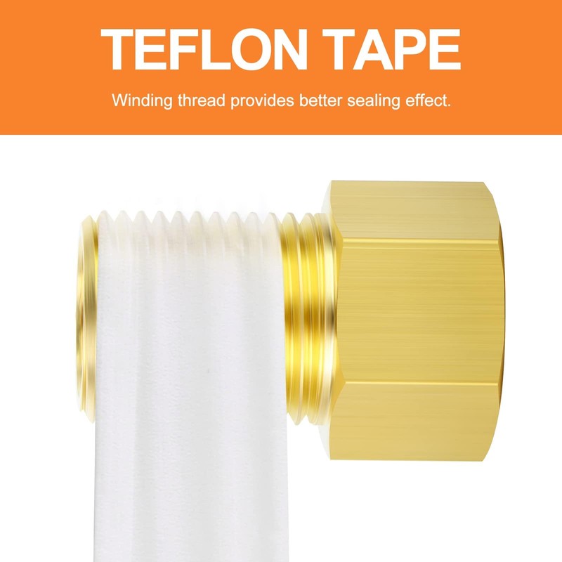 GASHER 4PCS Extension Brass Pipe Fitting, 1/2" Female to 1/2"