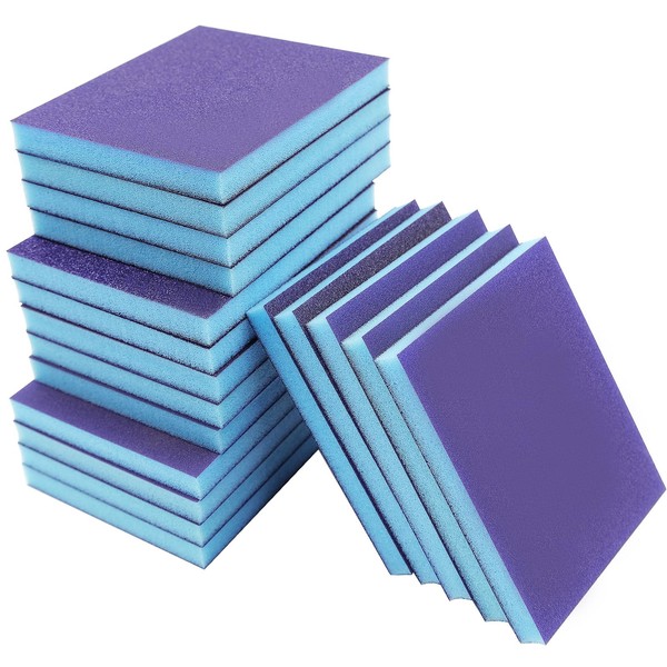18PCS 60/100/120/220Grit Sanding Sponge Coarse/Medium/Fine Assortment kit, Sanding Pads Flexible