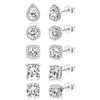 Morfetto 925 Sterling Silver Stud Earrings Large CZ Stud Earrings