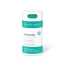 Health By Habit Immunity Supplement (60 Capsules) - Echinacea, Elderberry, Zinc Blend to Support Immune Health and antioxidant Levels, Boost Immunity, Vegan, Non-GMO, Sugar Free (1 Pack)
