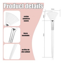 10 Cepillos de Abanico,Pinceles para Máscara Facial,Cepillo de Abanico Suave, Cepillo Aplicador de Ácido, Cepillo de Maquillaje Cosmético, Herramientas Aplicadoras para Barro Crema MáScara Pelar NiñAs