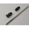 CNC 2 BLACK U Joints 22" Polished Steering Shaft 3/4"DD