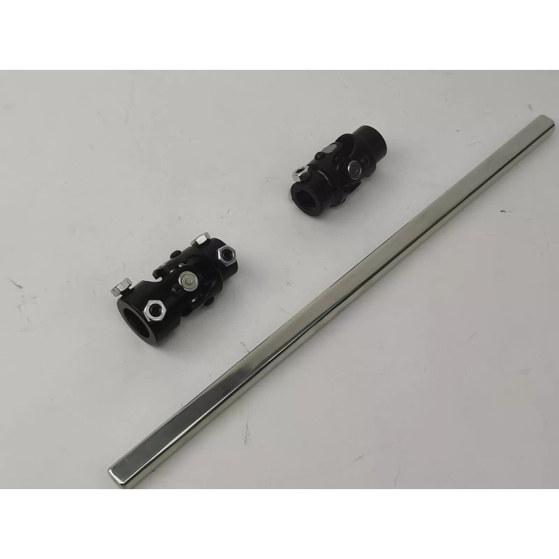 CNC 2 BLACK U Joints 22" Polished Steering Shaft 3/4"DD