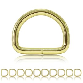 Ganzoo © D Ring Made of Steel, Set of 10, Material Thickness 4 mm, DIY Dog Collar, Rustproof, Ideal with Paracord 550, Colour Gold