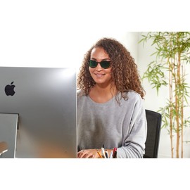 MigraLens Liberty Migraine Relief Glasses | Outdoors and Computer Screens | Women | Green Lenses | Tortoiseshell Light Brown