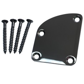 OVSAL Guitar Neck Plate Black Curved Neck Plate Neck Joint Plate Electric Guitar Part Replacement for Telecaster Neck Tele Neck Strat Neck St Neck Bass Neck
