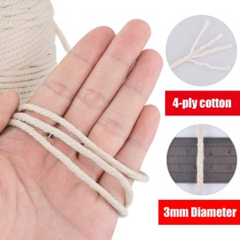 Ipow Cotton Yarn Macrame Yarn, Cotton Cord, 100% Cotton for DIY Crafts, Wall Hanging, Plant Hanger, Dream Catcher, Bohemian Wedding Decorations (3 mm, 200 m) Natural