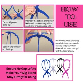 Superhairpieces Toupee and Wig Stand, Durable Wig Holder Stands for Displaying Wigs Toupee Exhibitions… (1PC, Pink)