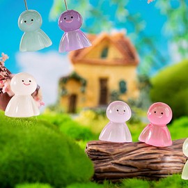 40pcs Glow in Dark Luminous Miniature Sunny Doll Figures - Luminous DIY Bonsai Decor for Fairy Garden, Dollhouse, Room, and Party Decorations