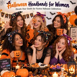 6PCS Halloween Headbands for Women, Halloween Accessories for Festive Gift