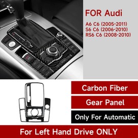3pcs Car Carbon Fibre Switch Panel Sticker Trim Cover Decals Compatible with A6 C6 (2005-2011) /S6 C6 (2006-2010) /RS6 C6 (2008-2010) Interior Accessories