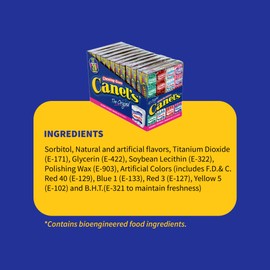 Canel's 4-Piece Gum Pack Display in Original Flavors - Peppermint, Spearmint, Cinnamon, Fruit, Blueberry, Violet, and Menthol, 240 Count