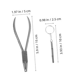 IWOWHERO 2pcs Glasses Pincer Repair Tool Eyeglass Pliers Nose Pad Pliers Sunglasses Repair Screwdriver Glasses Accessories Eye Glasses Repair Kit Bent Nose Pliers Stainless Steel Silver