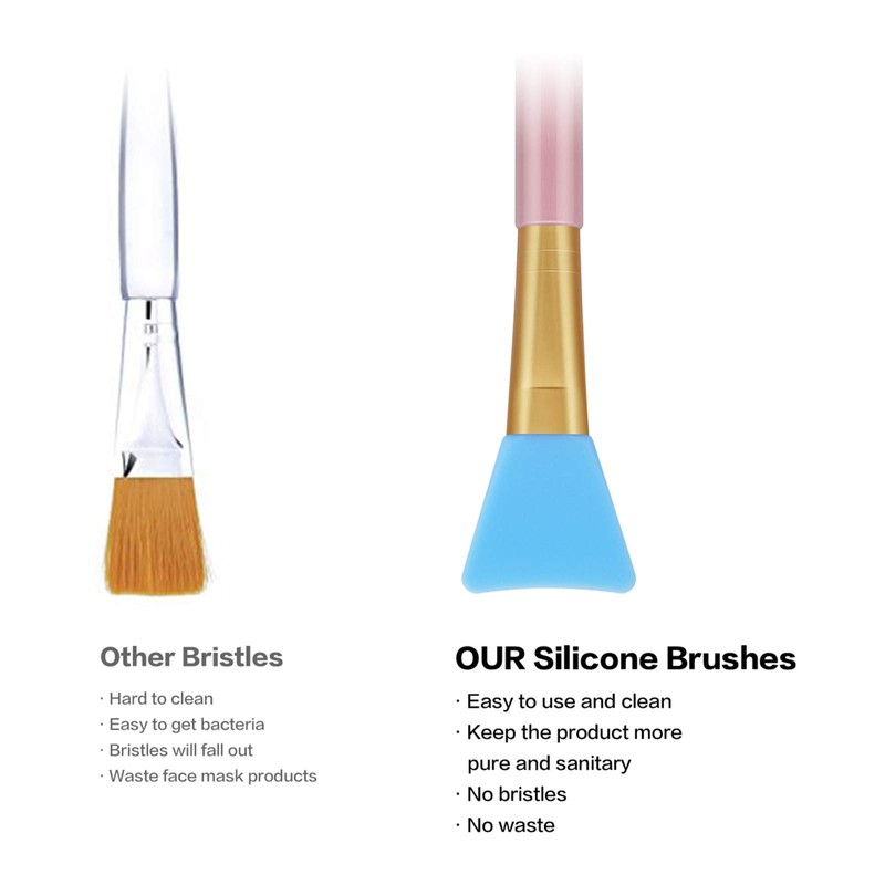 Cuttte 4pcs Silicone Face Mask Applicators, Hairless Facial Brushes for
