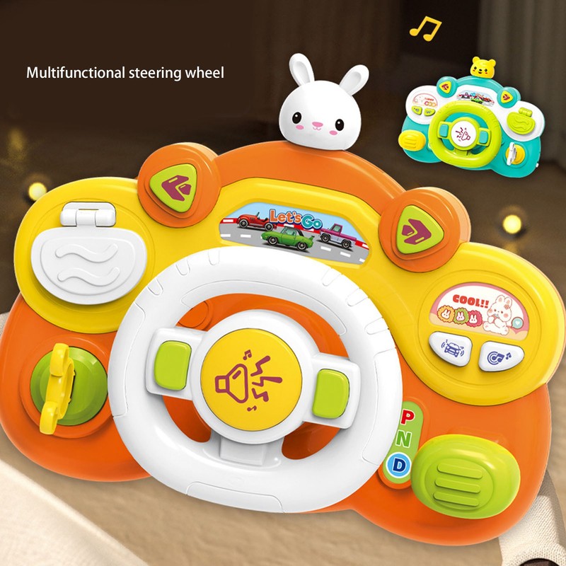 Baby Steering Wheel Toy Multifuntional Lighting Effects Educational Musical Steering