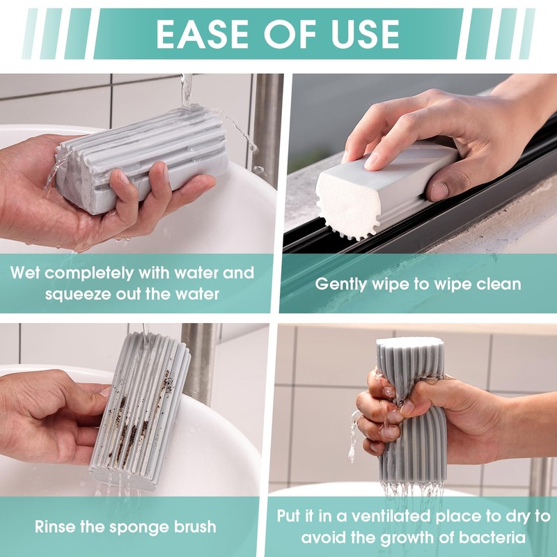 4 Pack Damp Dusting Sponge Duster, Grey Dust Cleaning Sponge,