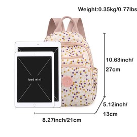 YANAIER Backpack for Women Girls Fashion Mini Backpack Purse Light Casual Daypack Travel Small Rucksack Teens Colorful dots