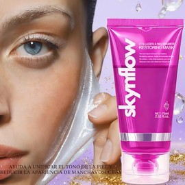 Máscara de colágeno para envolver la noche, equilibrio restaurado y renovación continua, cuidado de elasticidad e hidratación, mascarilla facial con c