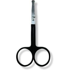 Tijeras de vello facial curvo y redondeado para hombres y mujer, tijeras para cortar el vello de la nariz, Barba, Bigote, ceja, pestañas, cutícula, punta afilada, curva y redonda, grooming. (19406)