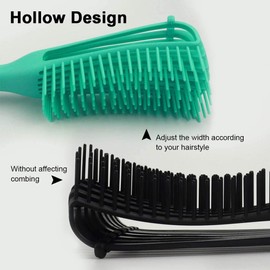 Cepillo Desenredante Cabello Rizado 3 Piezas con Flexibles Bristles, Scalp , Curly Hair 3a-, Detangling Brush, Afro Textures, Wet or Dry, -Slip Grip, Edge