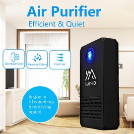HAPHID Ionizer Air Purifier, Plug in Air Purifier Adopts Anion Technology with 8 Carbon Fiber Heads, Ion Air Purifier with 40 Million Anions/Sec for Home& Office Purify: Odors, Pets Smell Etc(1-Pack)