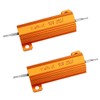 YiePhiot 2PCS 50W 25 Ohm Resistor Aluminum Case Wirewound Chassis