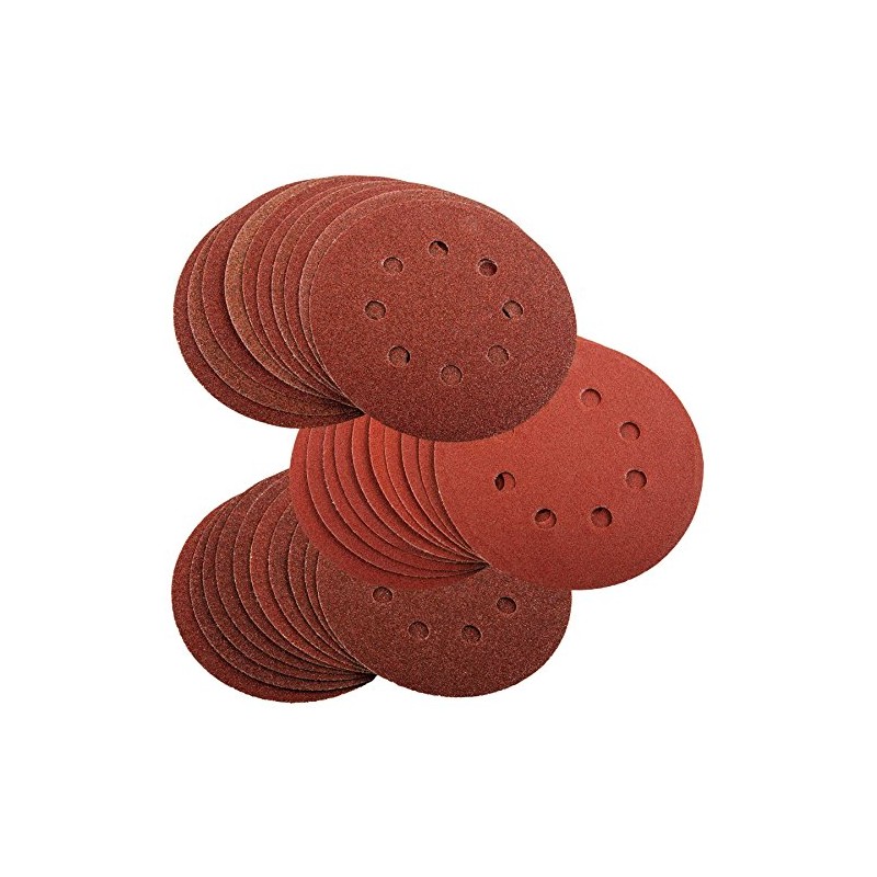 Silverline Hook & Loop Discs Punched 125mm 30pk 60 80