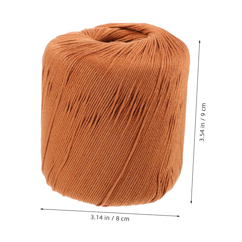 LALAFINA Light Brown Cotton Yarn Knitting Needles Craft Yarn DIY