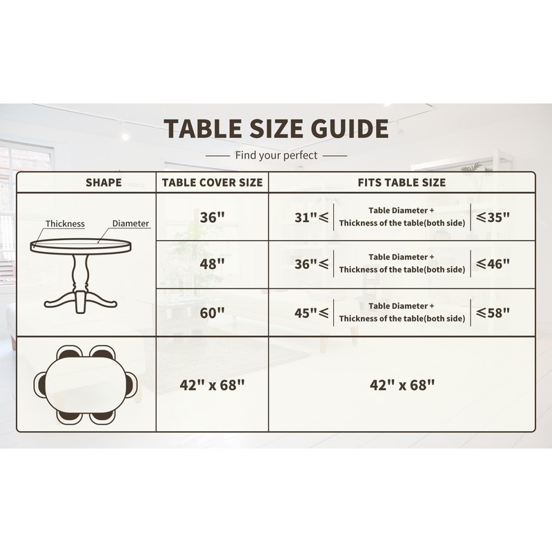 UMINEUX Oval Fitted Vinyl Tablecloth with Elastic Edged & Flannel
