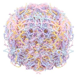 LYARCHTE Crinkle Paper Filler 5.2 oz, Easter Fake Grass Crinkle Cut Paper Shred Filler Shredded TissueRaffia Grass Paper for Gift Basket Packing Bag Filler (Mixed Color A)