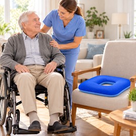 Center Cutout Seat Cushion for Senior Seating Comfort – Soft Padded Support for Home Care, Wheelchairs & Office Chairs