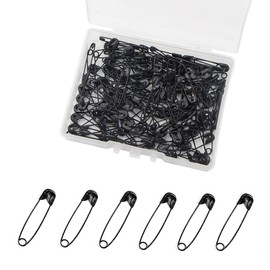 Safety Pins Black Safety Pins 19mm Nickel Plated Kabuto Pins Quilt Pins Sewing Pins for Home Stationery Office Supplies Pack of 120