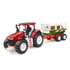Bruder 03453 Roadmax Tractor with Trailer and 3 Logs