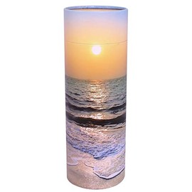 Scattering Ashes Urn, Scatter Tube, Eco-friendly Biodegradable Cremation Urn (Beach Sunset Small)