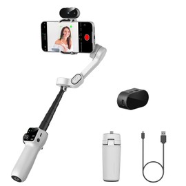 AOCHUAN Gimbal Stabilizer for Video Recording, Smartphone 3-Axis Smartphone Gimbal with AI Tracking Sensor for Vlogging,7.8' Extension Rod,Trigger Button,YouTube Tiktolk(Smart V8 AI White)