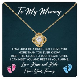 To My Mommy-to-be Gift, New Mom Jewelry For Women, First-time Mom Gift For Mother’s Day, Birthday, Prenatal Party, Thoughtful Present For Celebration Of Birth (LED Luxury Box, 18k Yellow Gold)