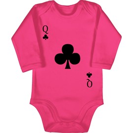 Shirtracer BZ30 Long-Sleeved Baby Bodysuit for Girls and Boys, Carnival Costume, Cross Queen Card Game, Carnival Costume, 3/6 Months, Fuchsia, Baby Costume
