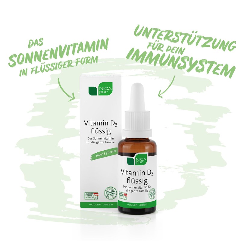 NICApur Vitamin D3 Liquid 1000 IU - High Dose Drops
