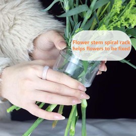 SVOCK Hanataba Flower Holder, Transparent Spiral Handle Holder for Flowers, Spiral Ikebana Handle Holder for Flowers, DIY Spiral Bouquet Stem Holder, Flower Arrangement Accessory, Pack of 2