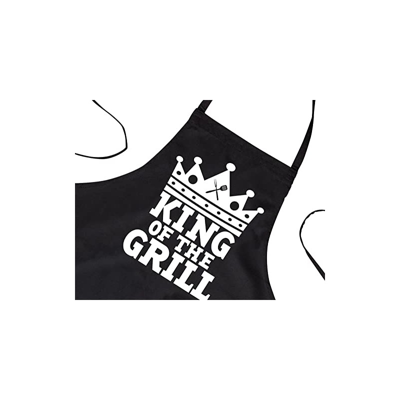 KING OF THE GRILL, Novelty Apron*, LARGE SIZE FRONT POCKETS,