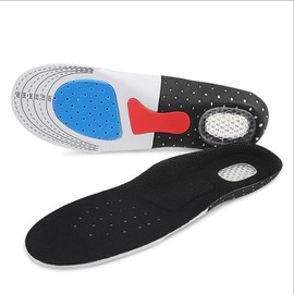 Orthotic Insole Sports Inserts Arch Supports Shock Absorption Plantar Fasciitis Soft Insole for Flat Feet High Arch Foot Heel Pain (Black, L)