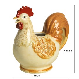 CHOOLD Retro Rooster Ceramic Creamer with Handle,Coffee Milk Creamer Pitcher