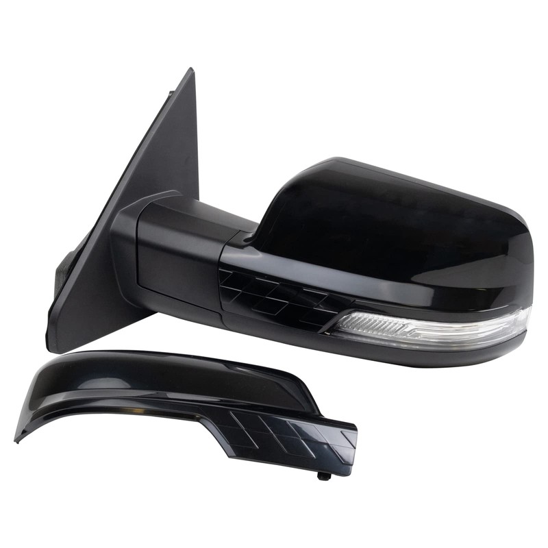 TRQ Driver Side Power Folding Mirror Heated Memory Smooth Black