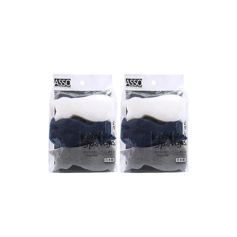 Wise CARAful AS-001 Antibacterial Soft Kitchen Sponges, Cats, Set of