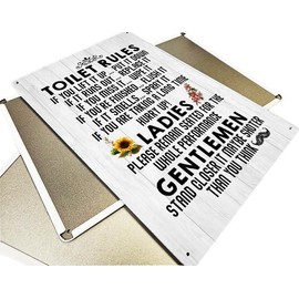 Toilet Rules Warning Metal Sign, Funny Toilet Sign 2025 design, ladies | Gentlemen rustic Funny Bathroom Decor