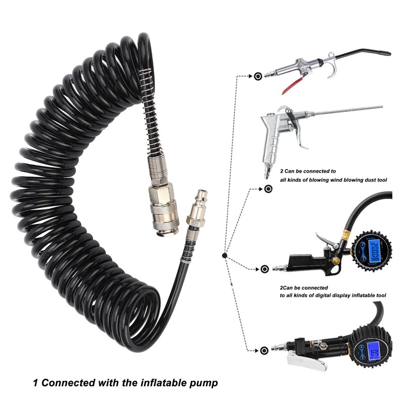Recoil Air Hose 8mm Lightweight Coiled Air Hose Recoil Air