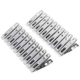 HappyHome Stainless Steel Silver Clothespins Set of 20 Cute Clothespins Never Fly, Strong Clothespins (A Type (Heart)