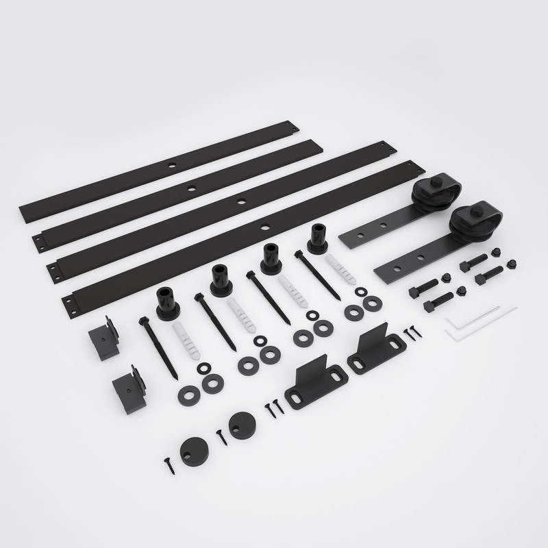 Dondelight Barn Door Hardware Kit 5FT, Heavy Duty Modular Sliding