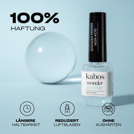 Kabos Nail Primer Acid Free Wonder Primer 10 ml for Gel Nails Acrylic Nails