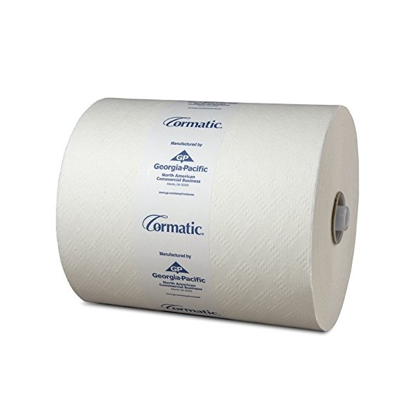 Georgia Pacific 2930P Cormatic Hardwound Paper Towels, 8.25" x 700' Roll, White, Poly-Bag Protected (1 Individual Roll of 700')